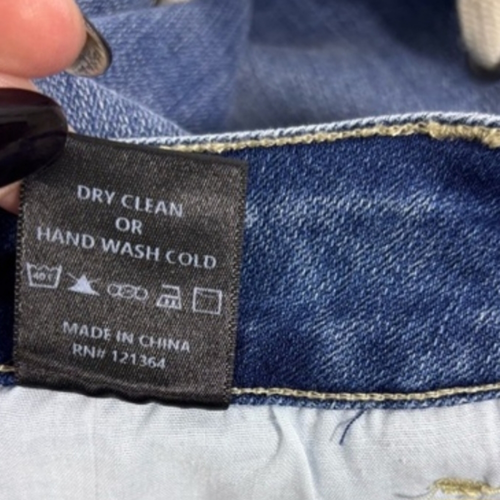 Vocal Blue Jean with Cream Criss Cross Tie Side Accent - Picture 5 of 5
